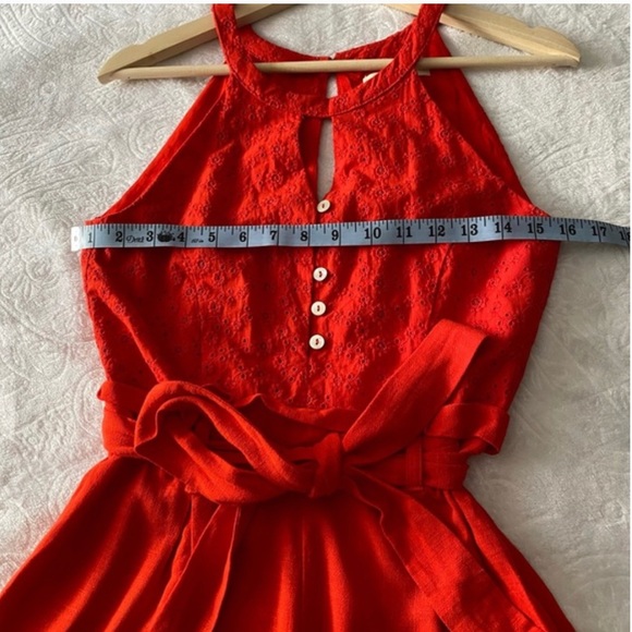 Francesca’s Paperbag Waist Eyelet Lace Romper - Picture 4 of 12